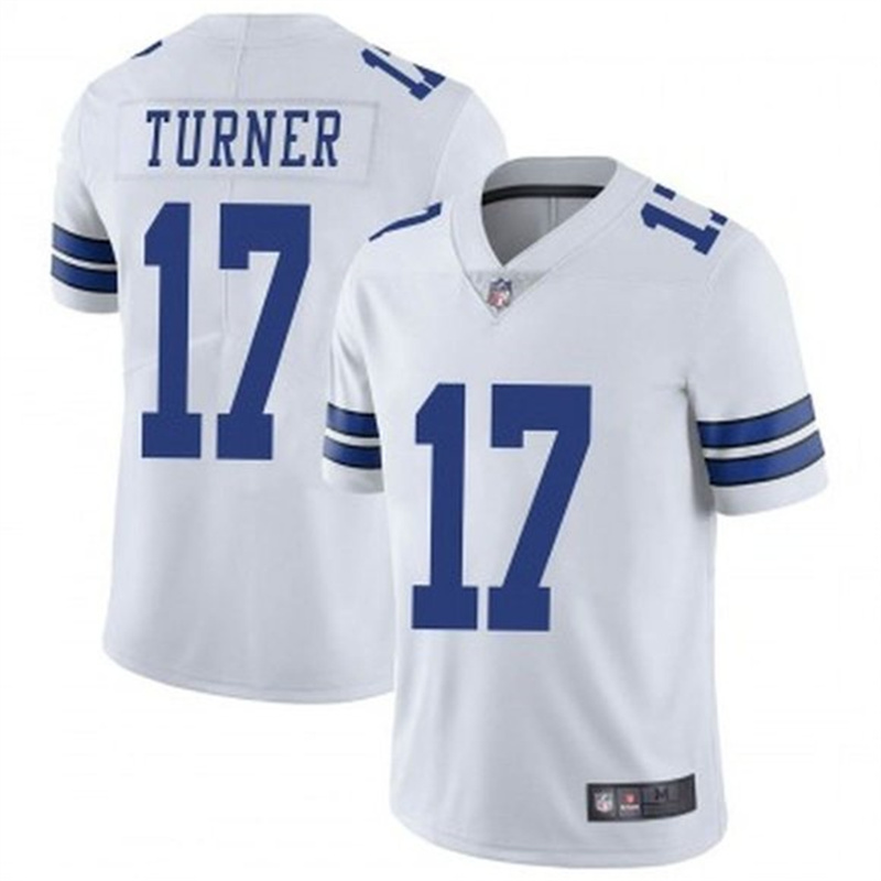 Men's Dallas Cowboys #17 Malik Turner White Vapor Limited Stitched Jersey